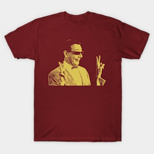 YELLOW Pee wee herman Style 90S  Peace T-Shirt